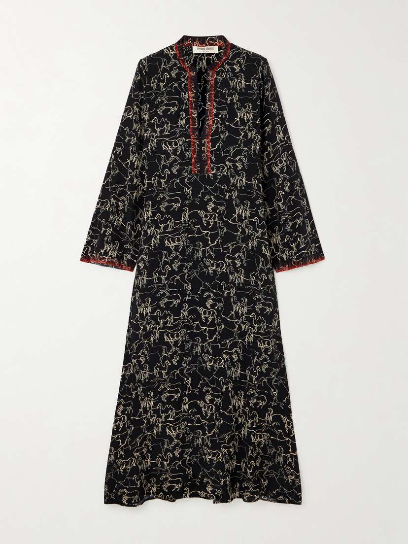 Emporio Sirenuse Jenna Printed Silk-crepe Kaftan