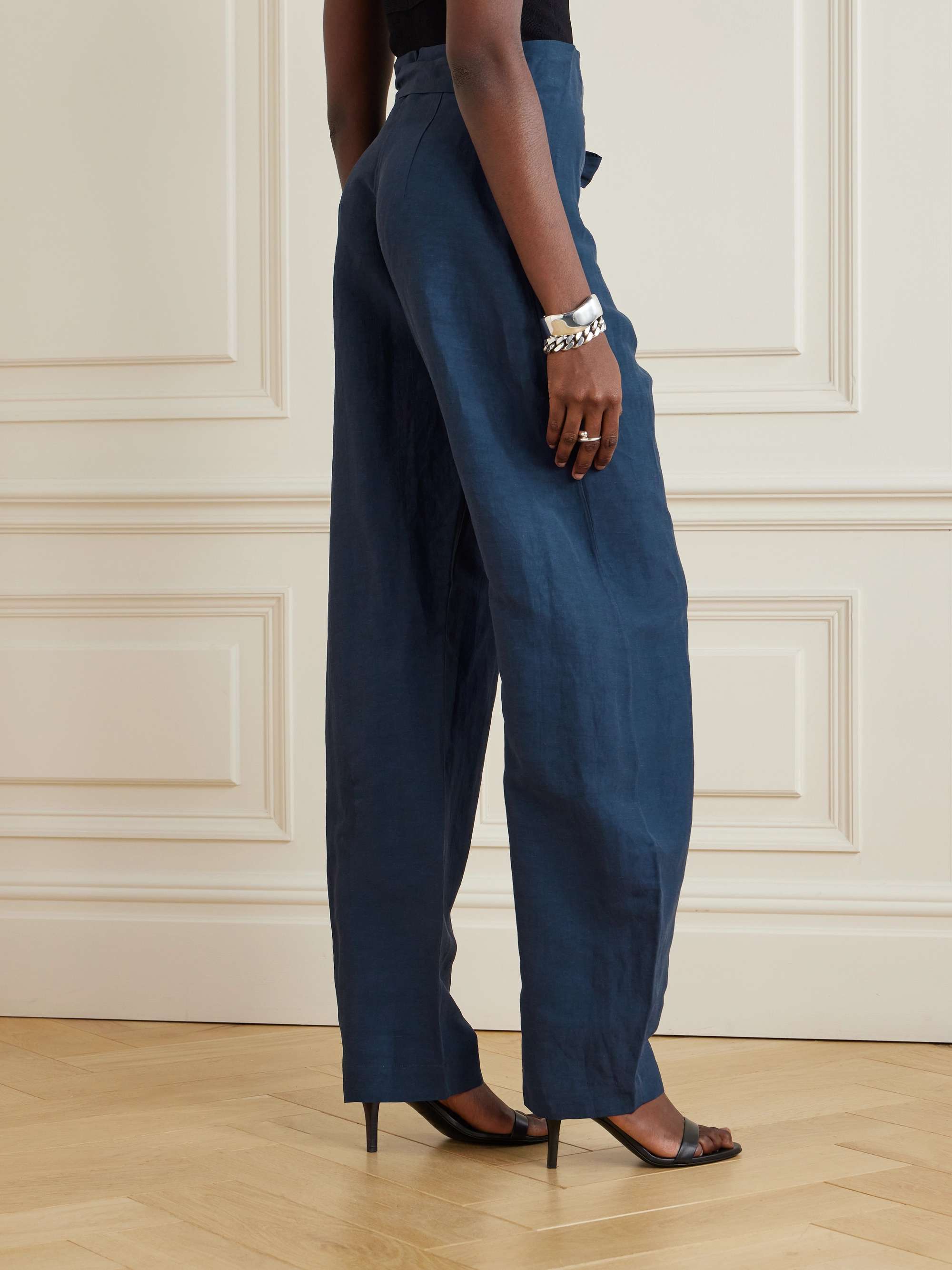 CORTANA Arce linen-blend straight-leg pants