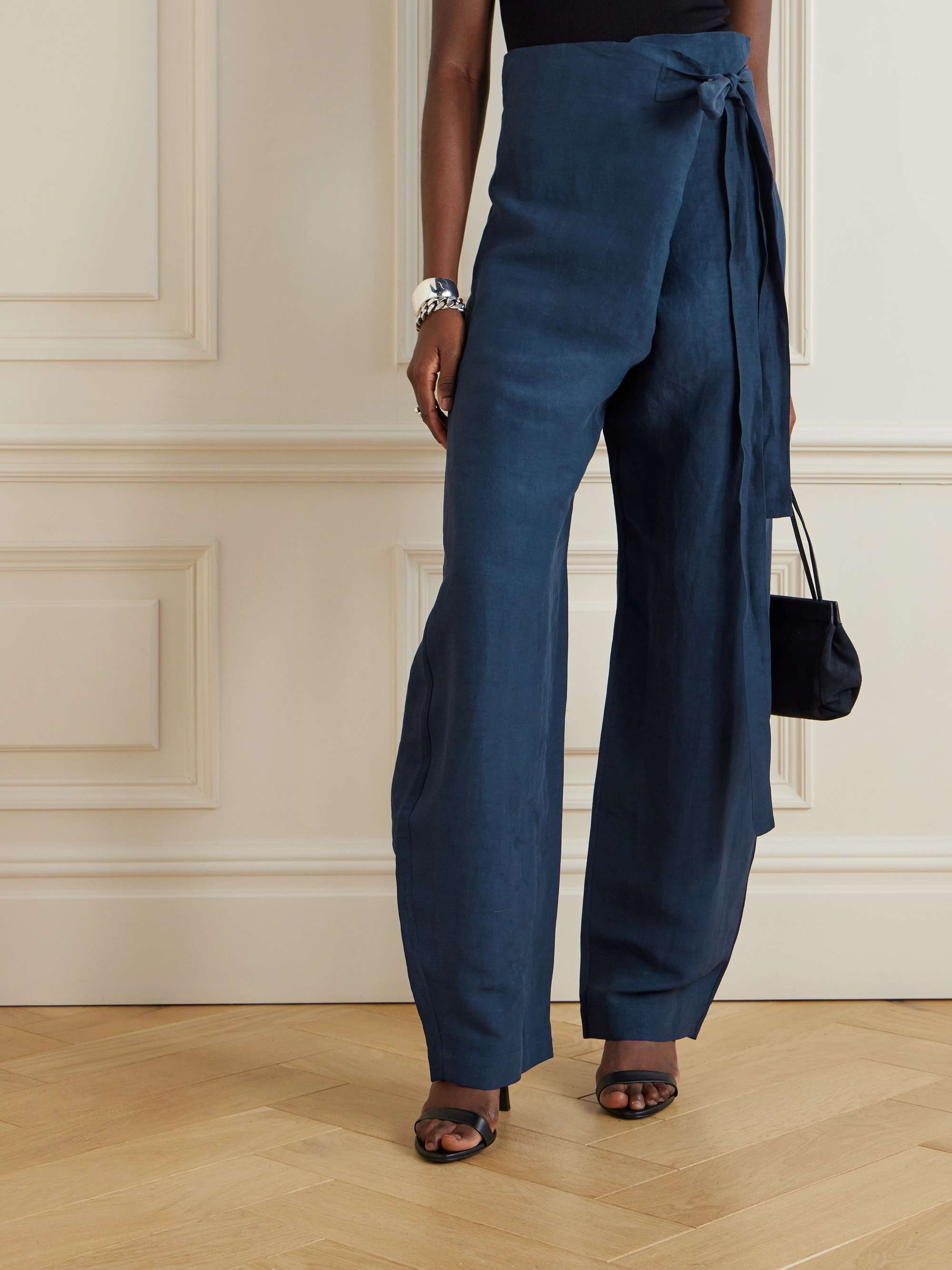 CORTANA Arce linen-blend straight-leg pants
