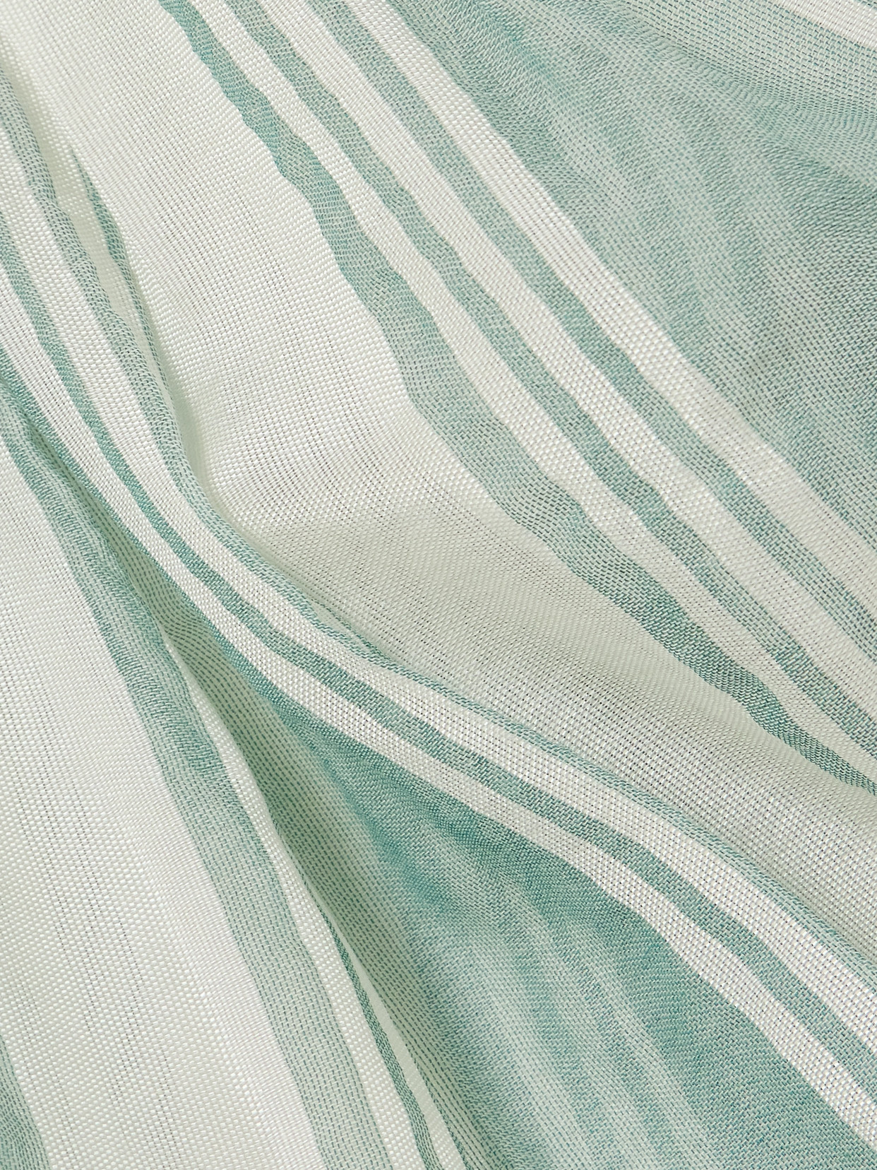 Admona Dareen Belted Striped Gauze Skirt In Green