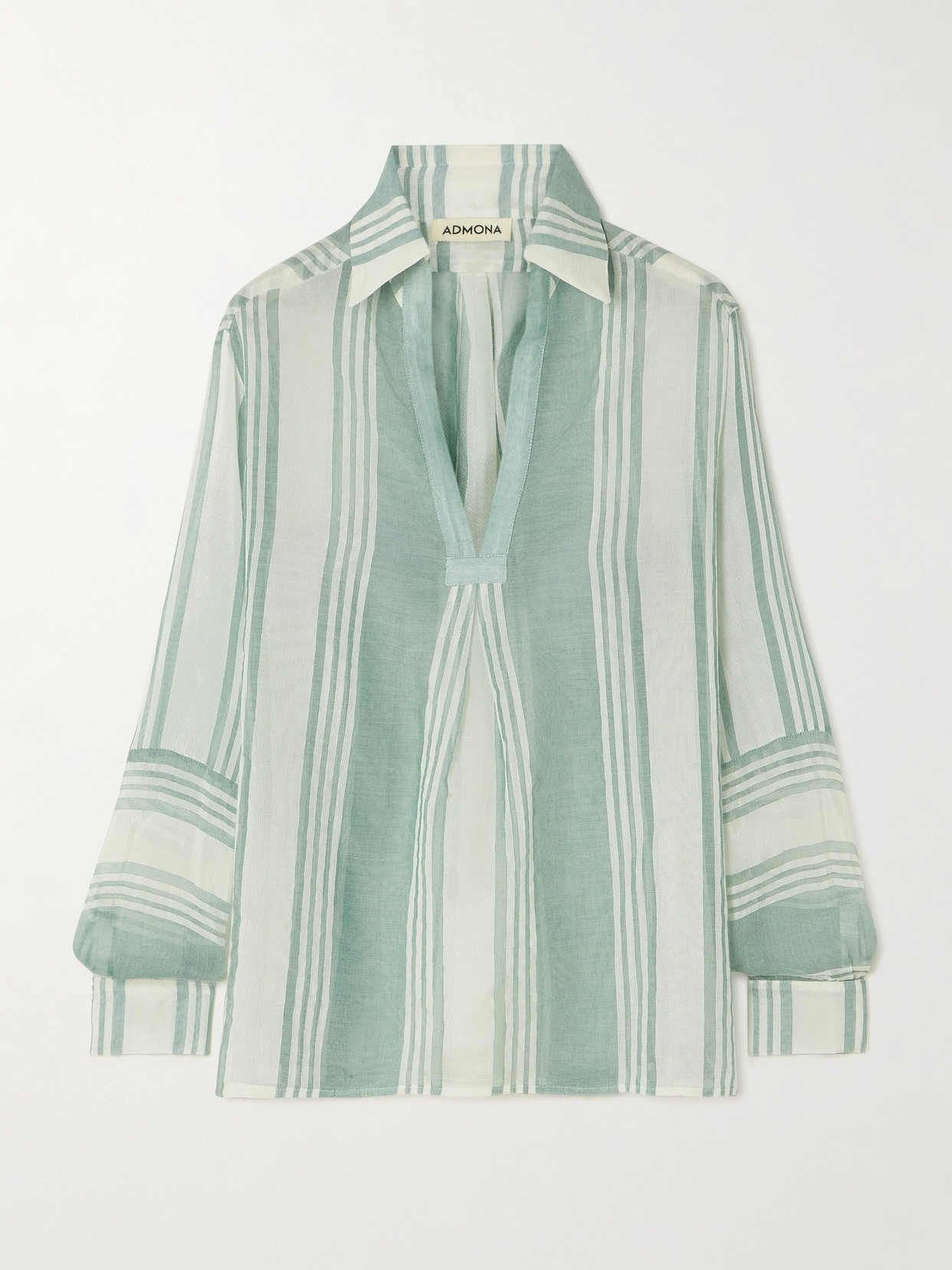 Admona Zaid Striped Gauze Shirt In Green