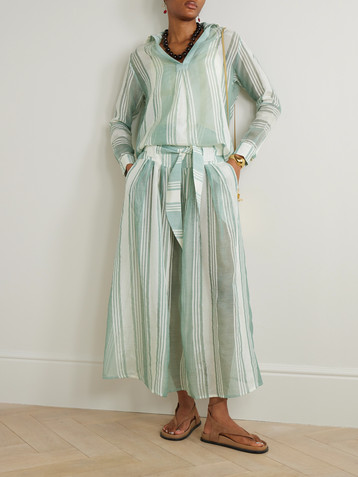 Admona Zaid striped gauze shirt