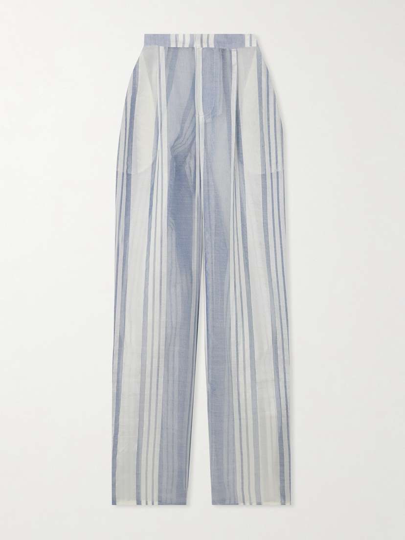 Admona Nur Striped Gauze Straight-leg Pants