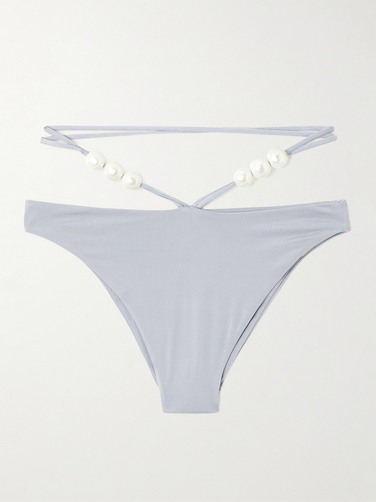 Magda Butrym Faux Pearl-embellished Bikini Briefs In Gray