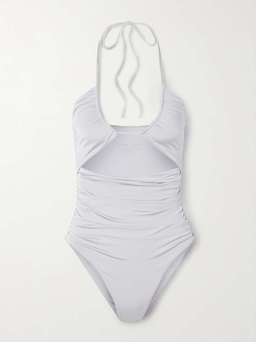 Magda Butrym Ruched Cutout Halterneck Swimsuit