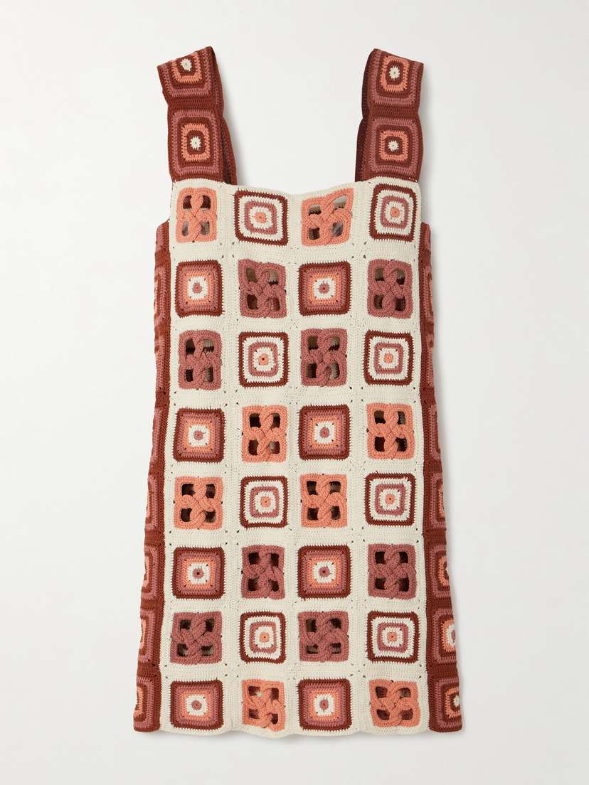 ESCVDO Santería Crocheted Pima Cotton Mini Dress