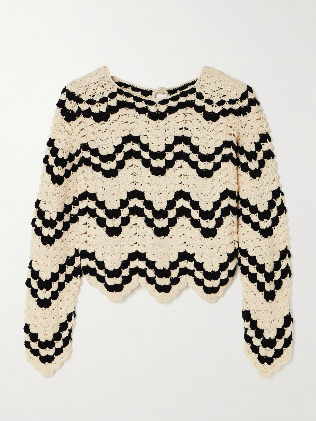 ESCVDO - Safi Scalloped Crocheted Cotton Top - White