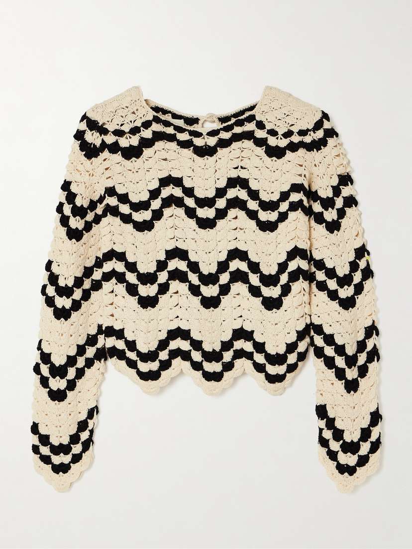 ESCVDO Safi Scalloped Crocheted Cotton Top