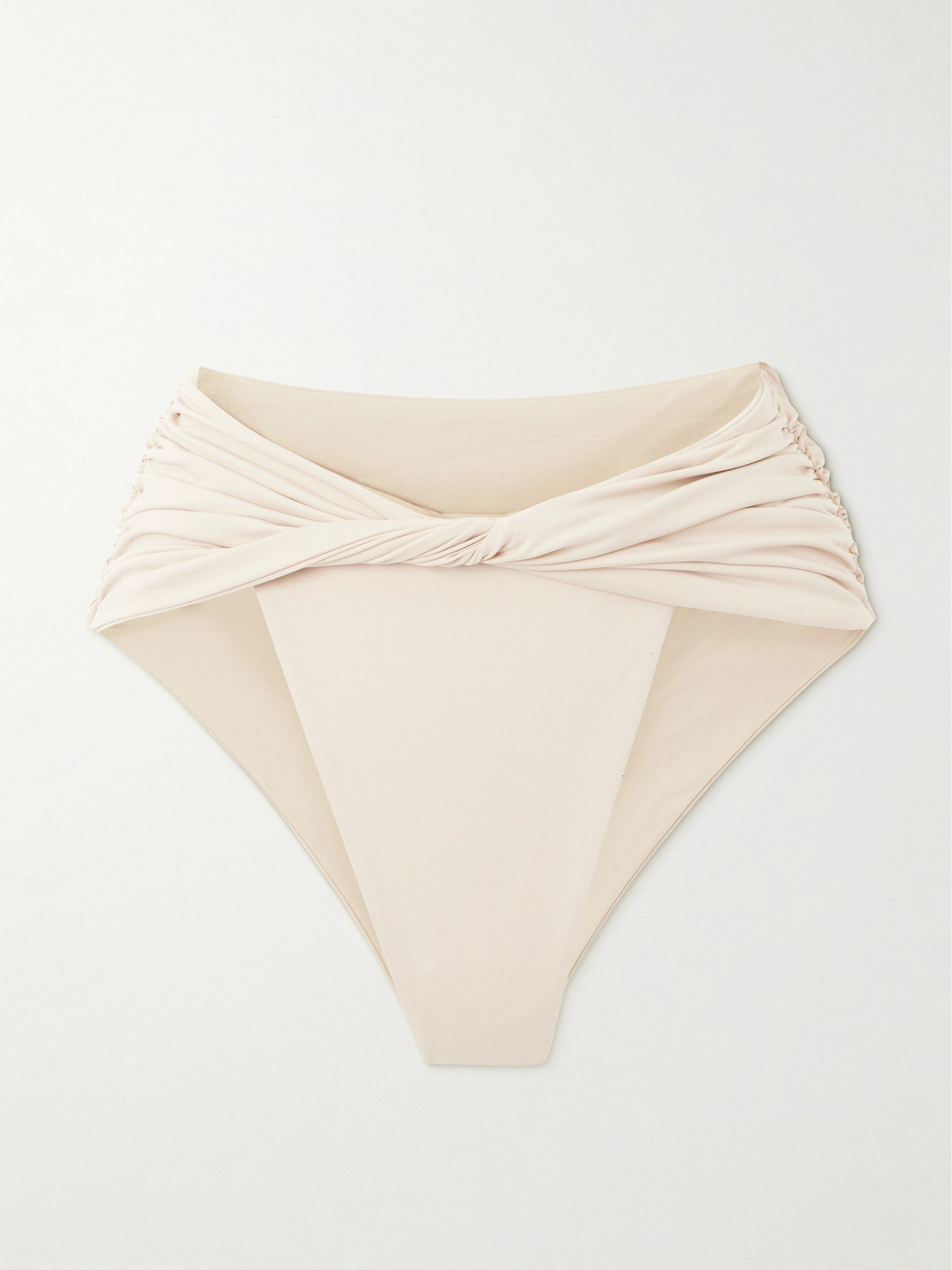 Magda Butrym Twist-front Ruched Bikini Briefs In Neutrals