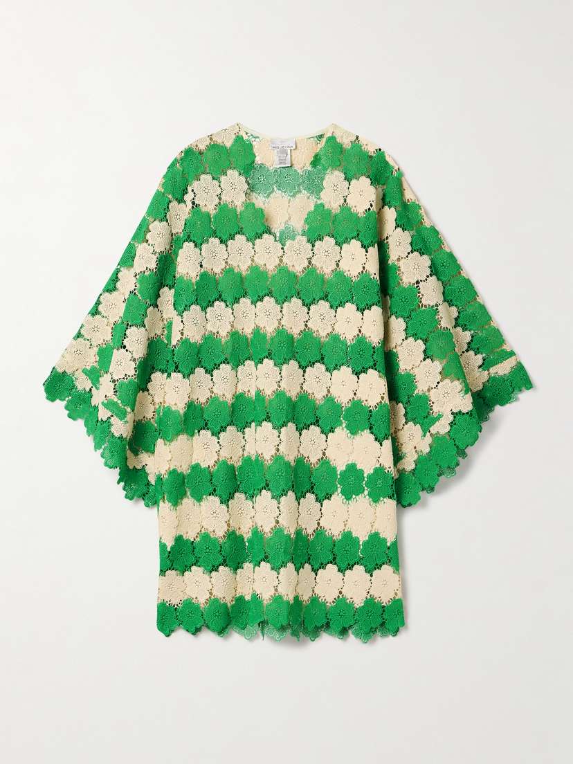 Miguelina Gianina Two-tone Guipure Lace Top