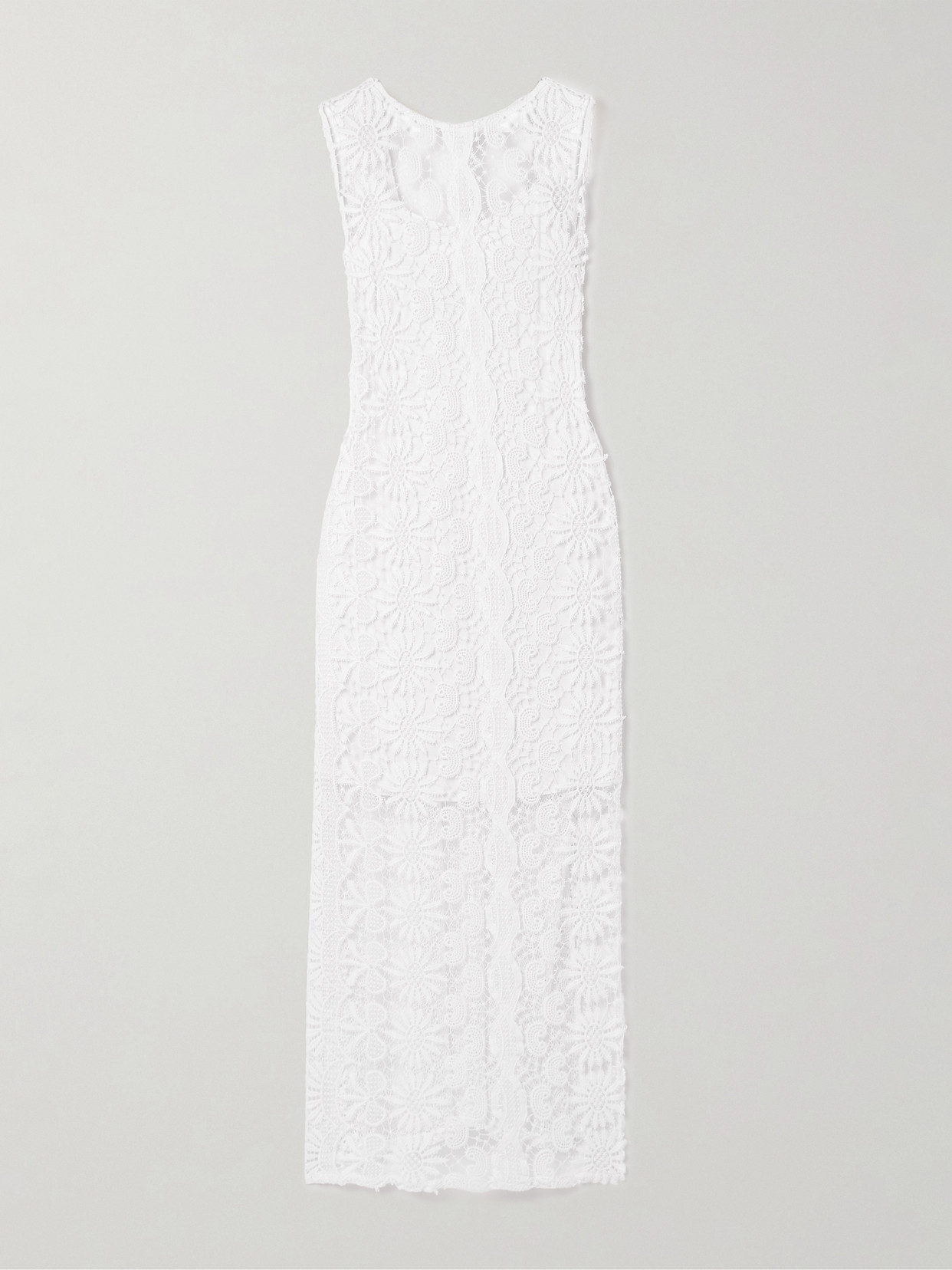 Miguelina Leslie Cotton Guipure Lace Maxi Dress In White