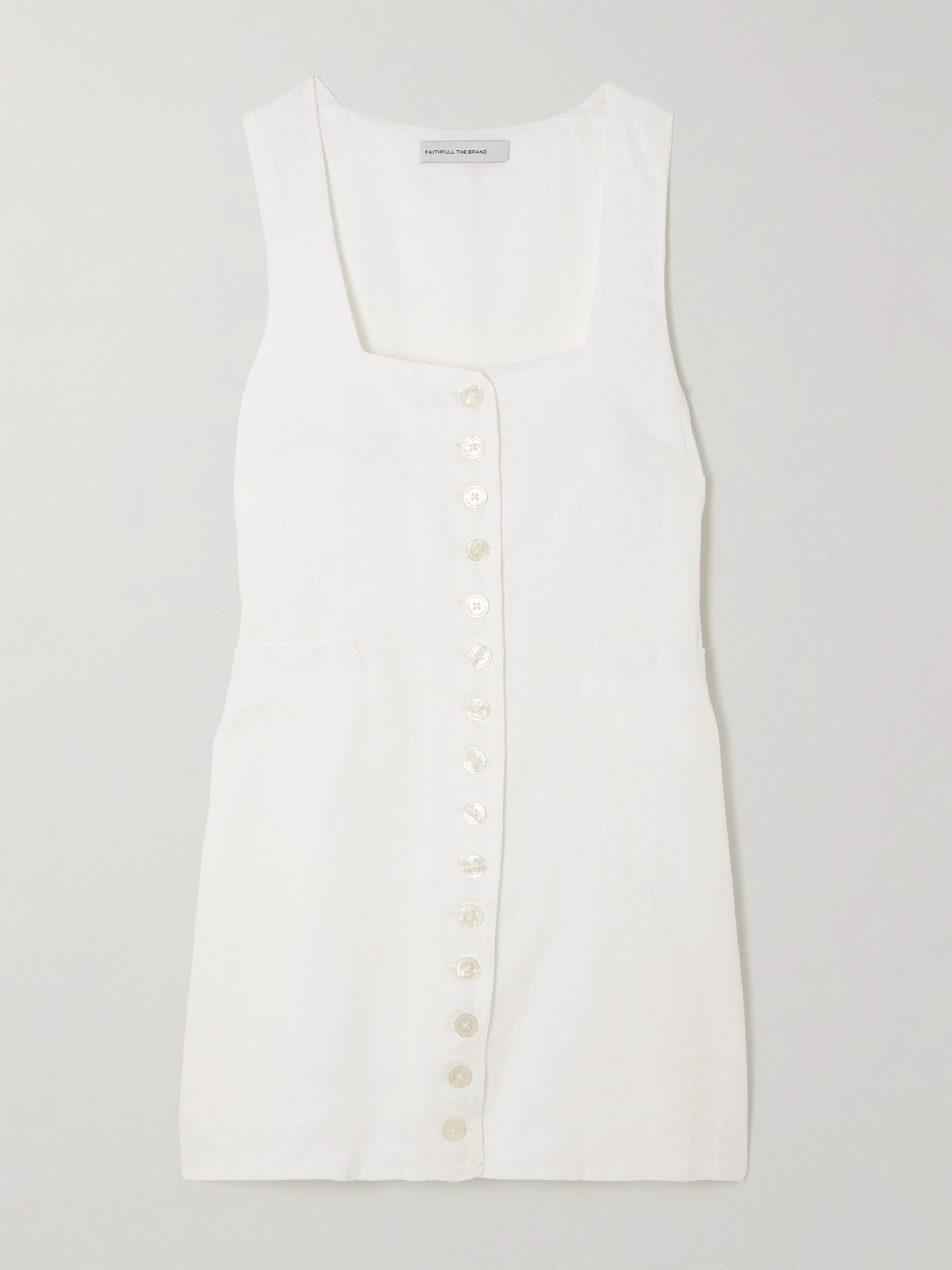 Faithfull The Brand Marinia Linen Mini Dress In White