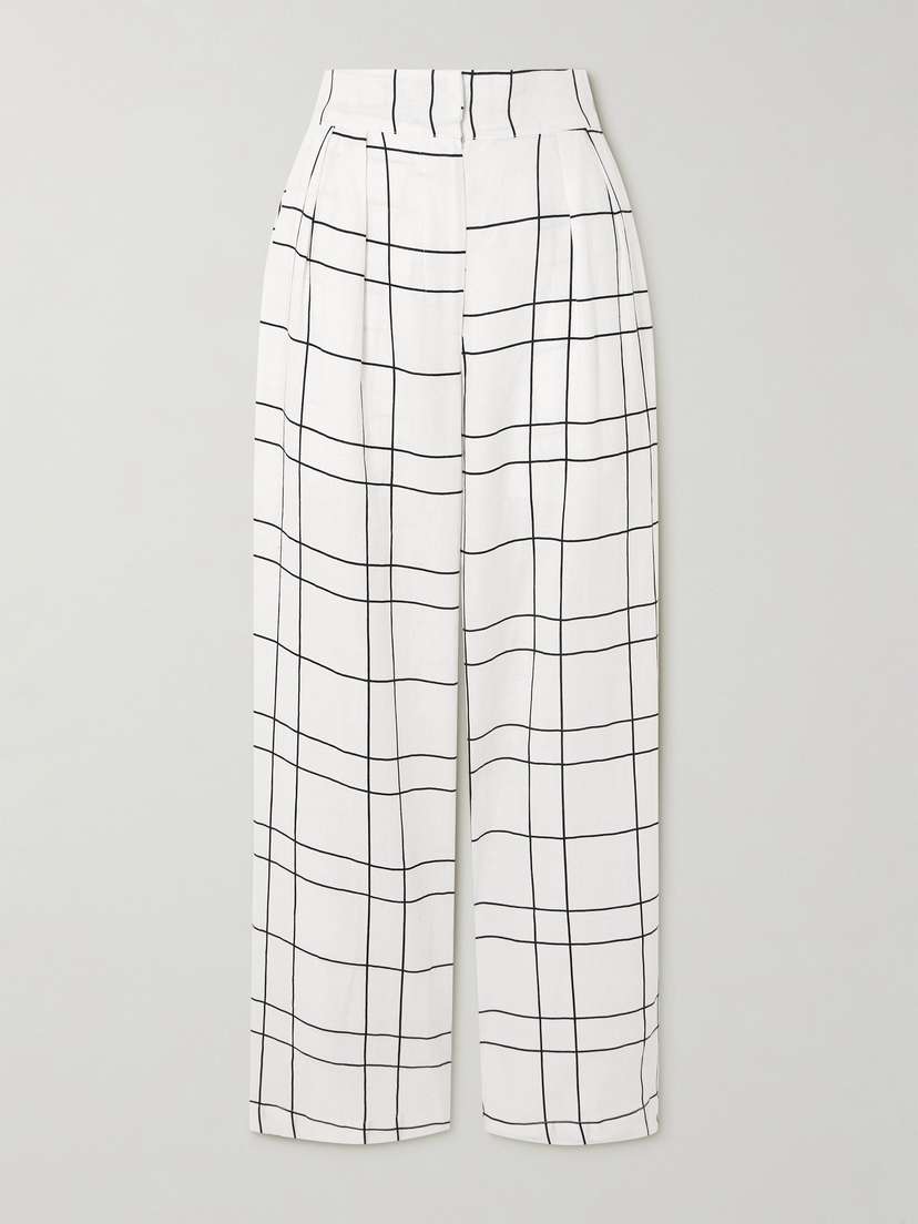 Faithfull Duomo Checked Linen Pants - xx large