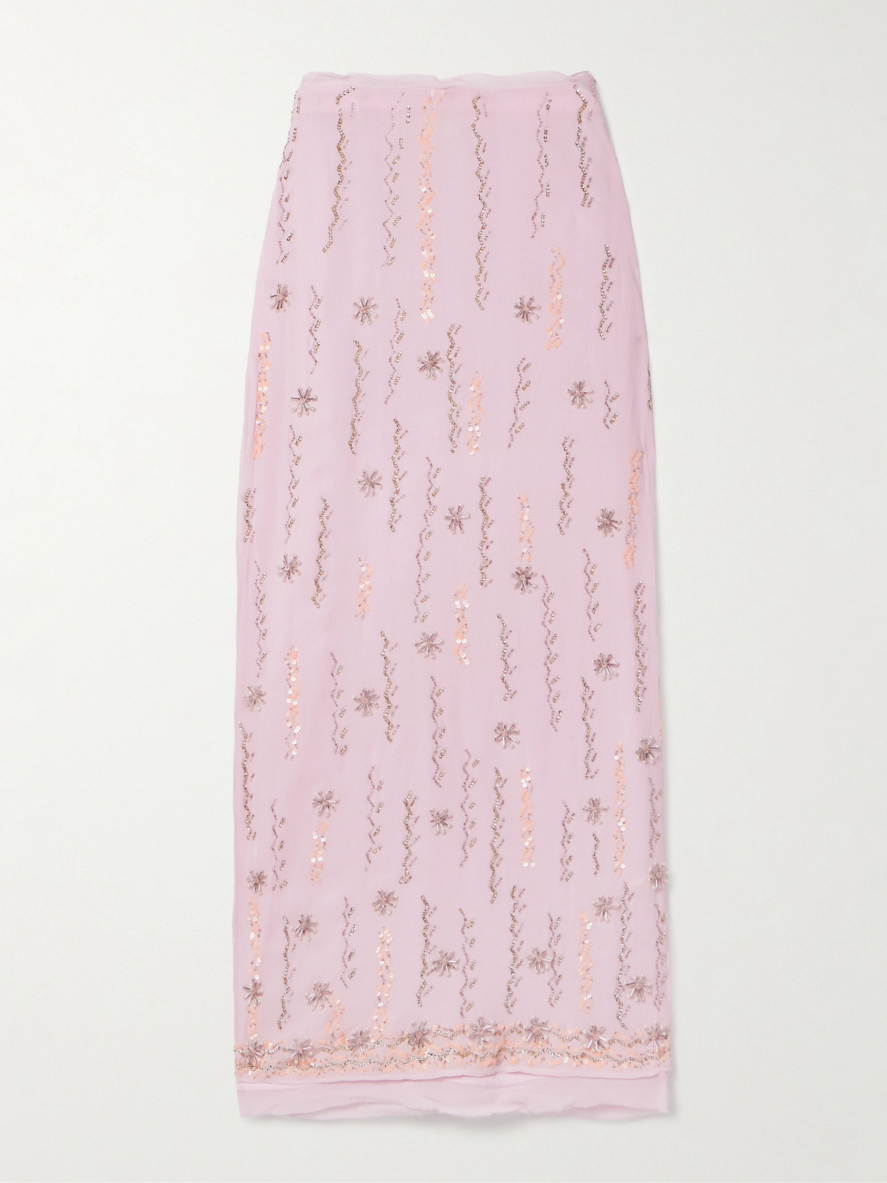 LoveShackFancy - Goodall Embellished Chiffon Maxi Skirt - Purple