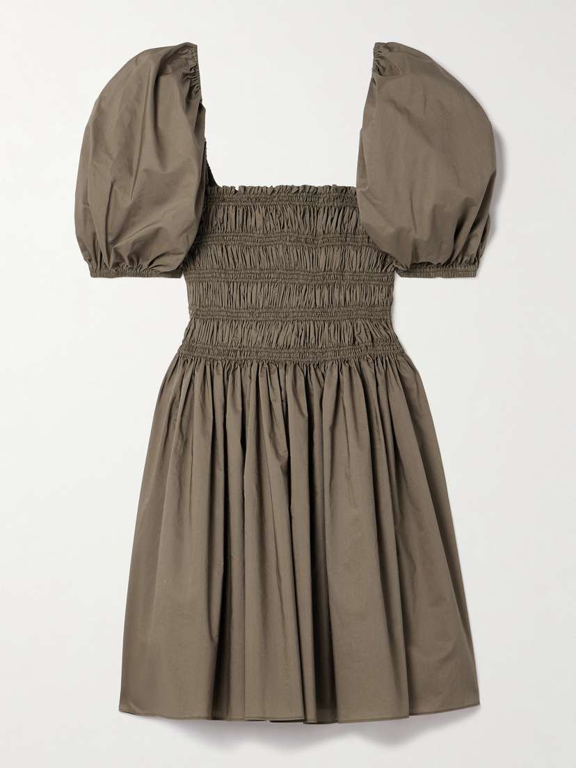 Matteau Shirred Organic Cotton Mini Dress