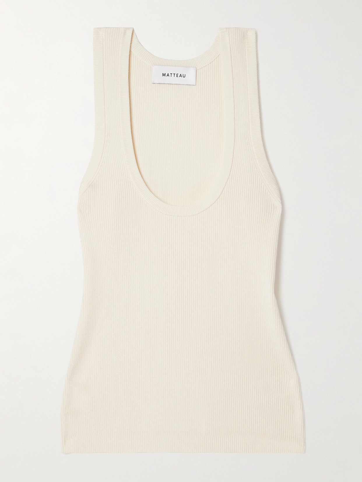 Matteau + Net Sustain Ribbed-knit Tank In Ecru