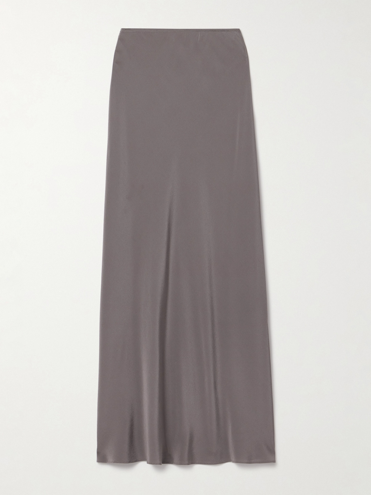 Matteau Organic Silk-twill Maxi Skirt In Gray