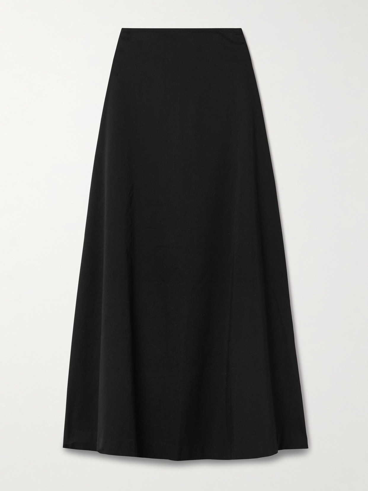 Matteau Ruched Organic-cotton Maxi Skirt In Black