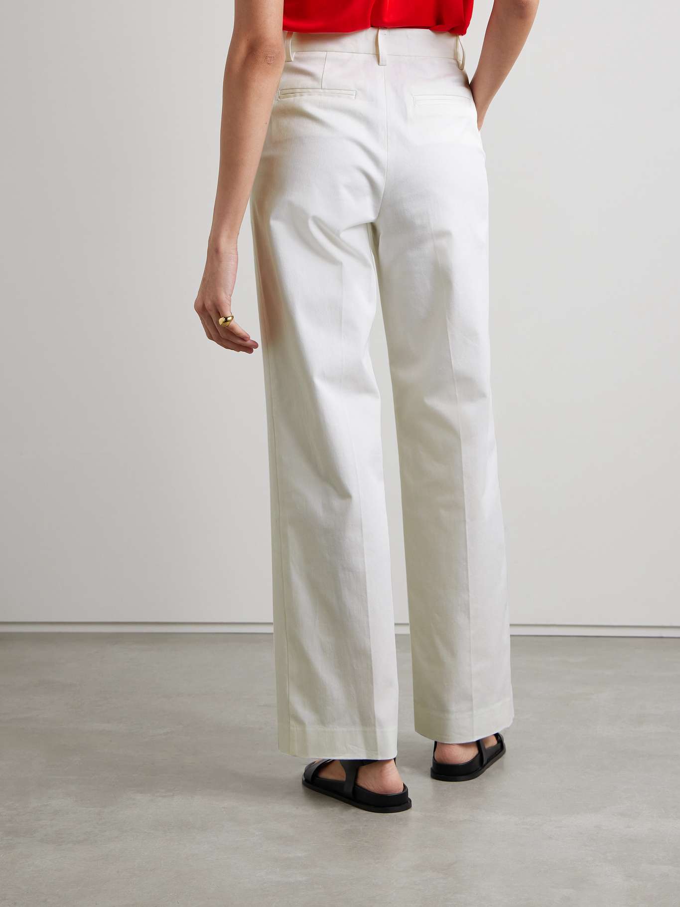 Maroon White Organic Cotton Straight Pants