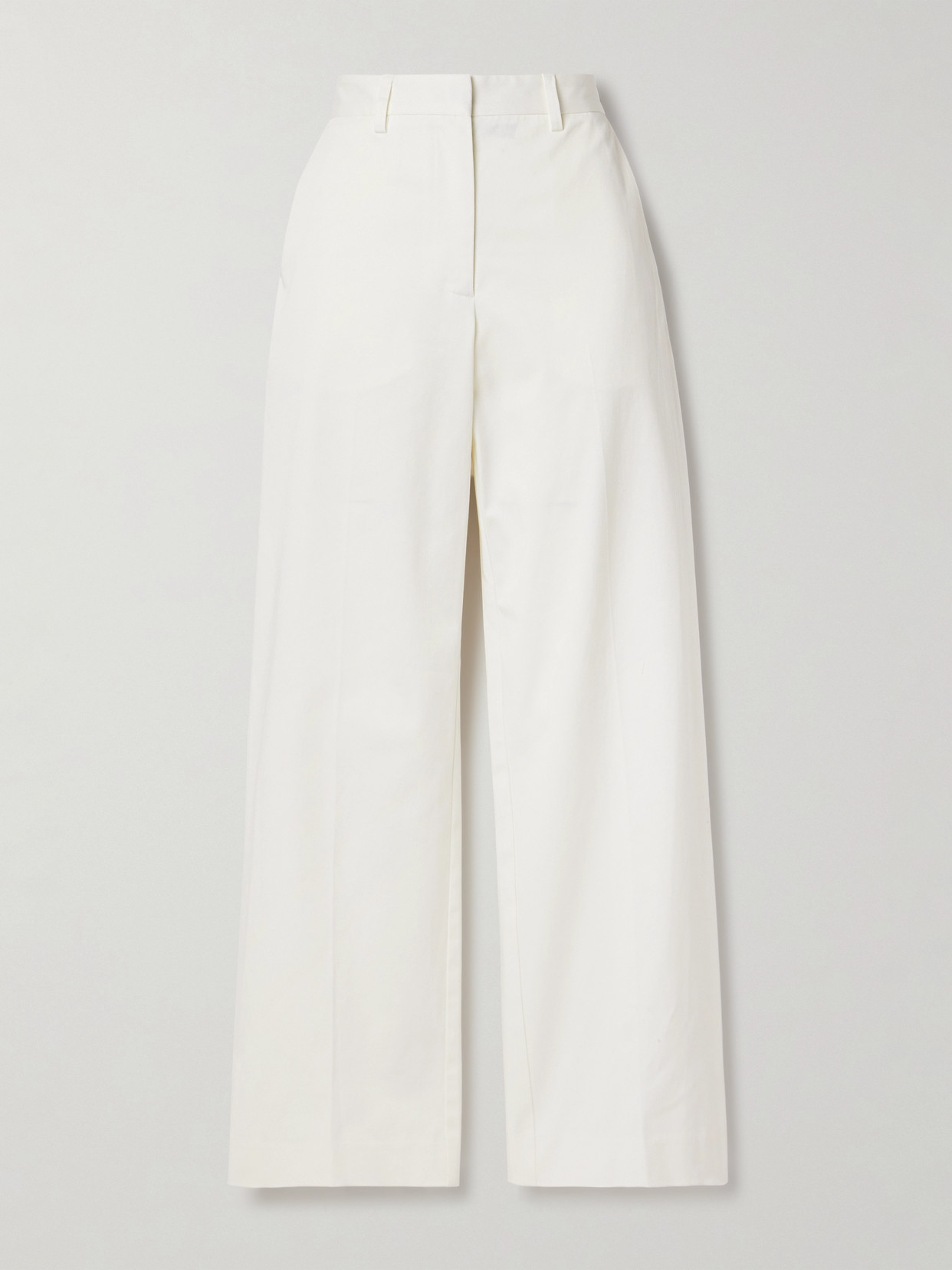 Matteau + Net Sustain Organic Cotton-blend Twill Straight-leg Pants In White