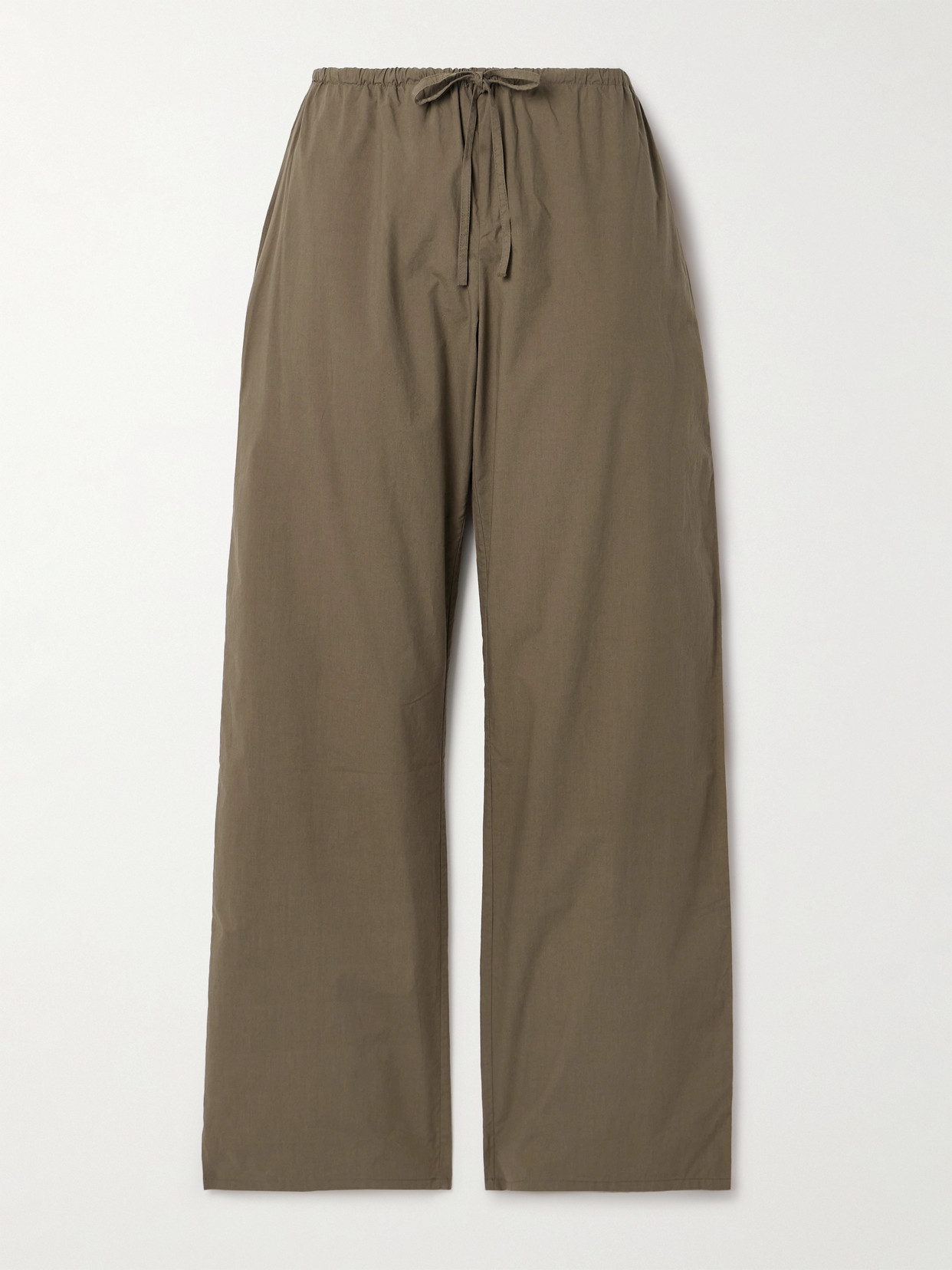 Matteau + Net Sustain Organic Cotton-poplin Straight-leg Pants In Green