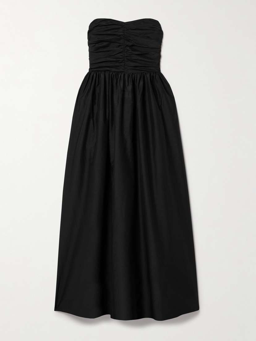 Matteau Organic Cotton And Silk-blend Halterneck Maxi Dress