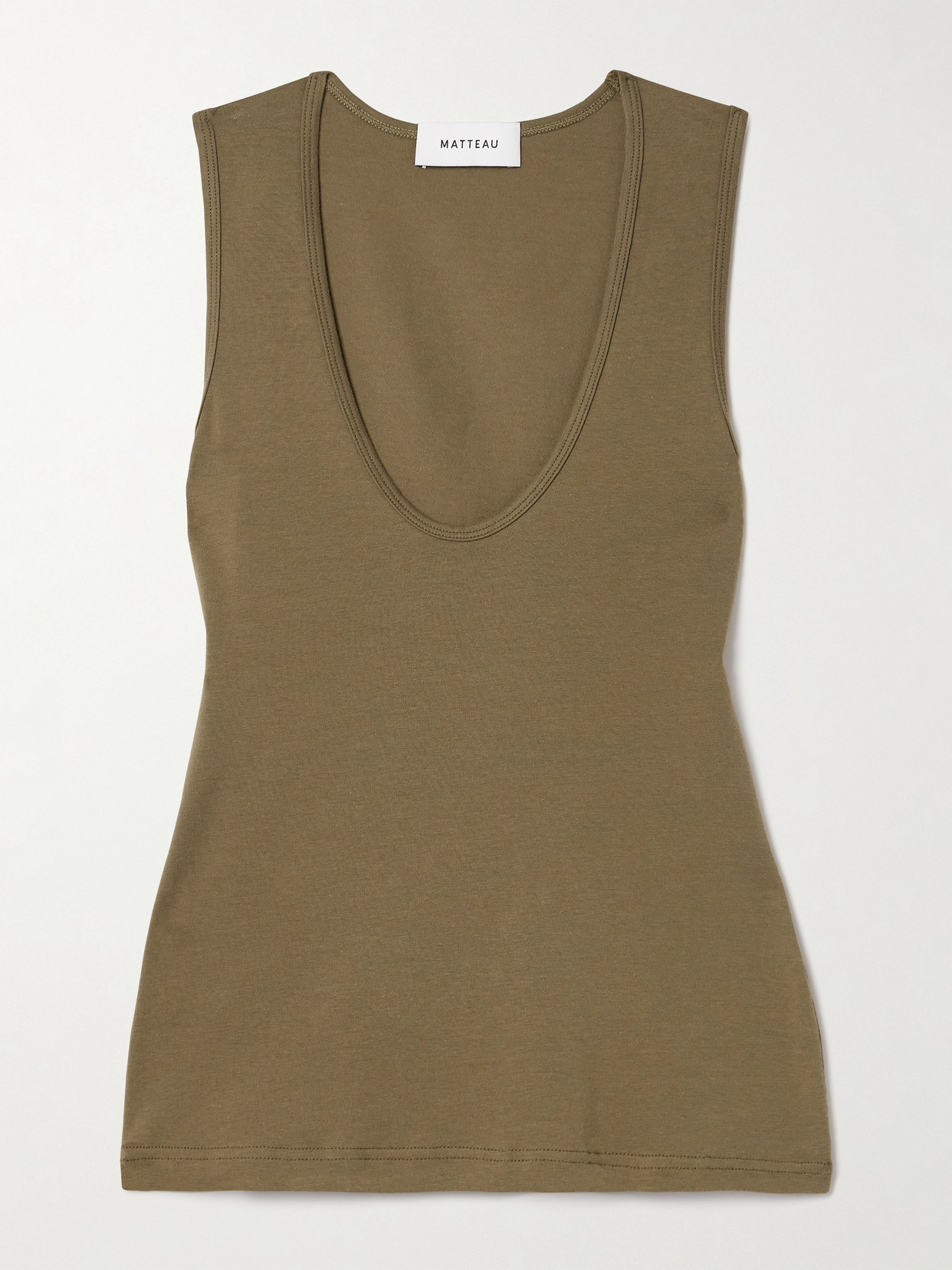 Matteau + Net Sustain Organic Cotton-blend Jersey Tank In Green