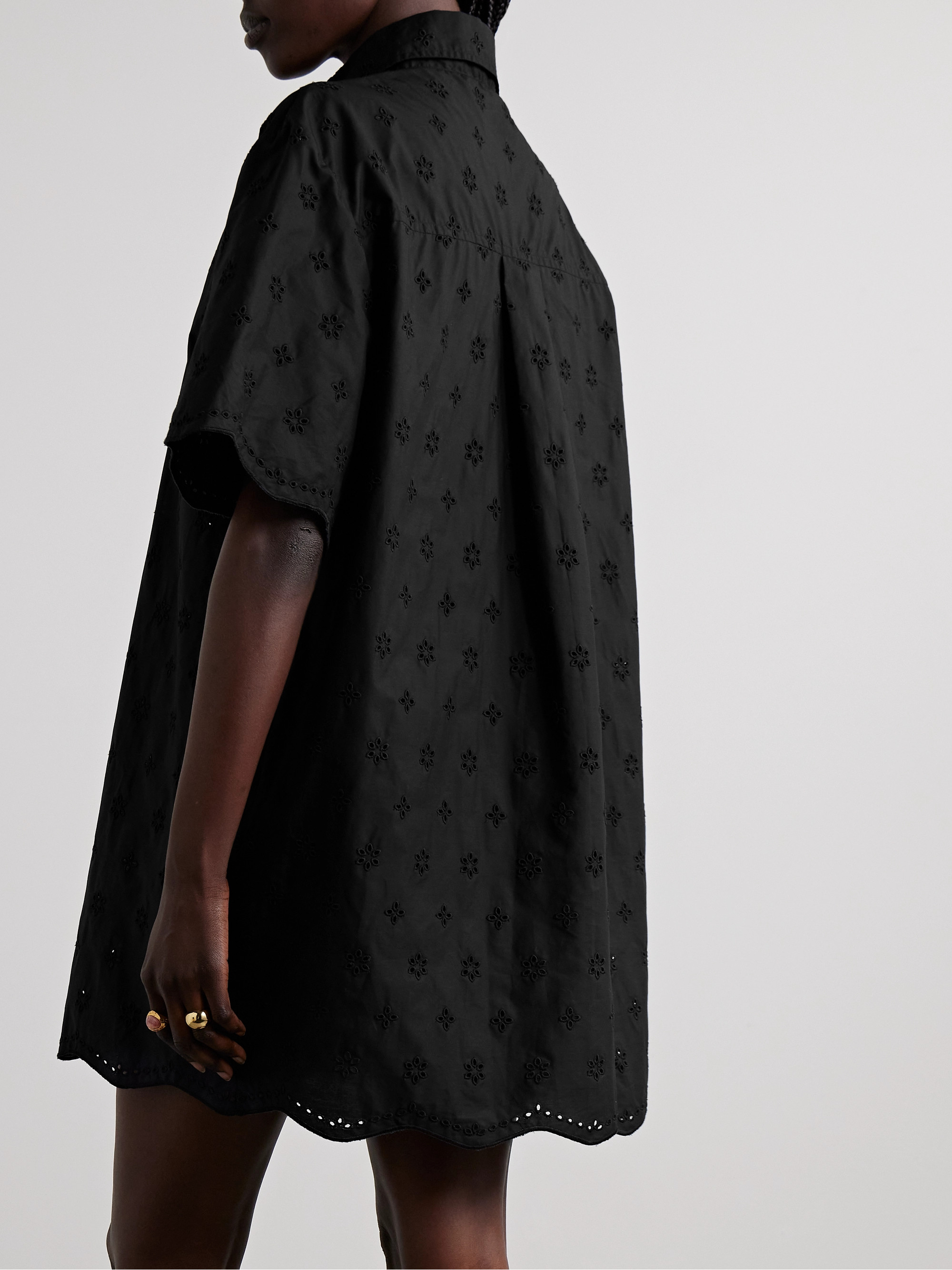 Matteau + NET SUSTAIN broderie anglaise organic cotton mini shirt dress thumbnail