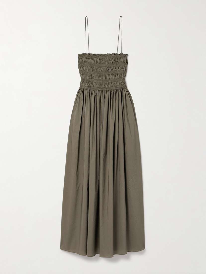Matteau Shirred Organic Cotton Midi Dress