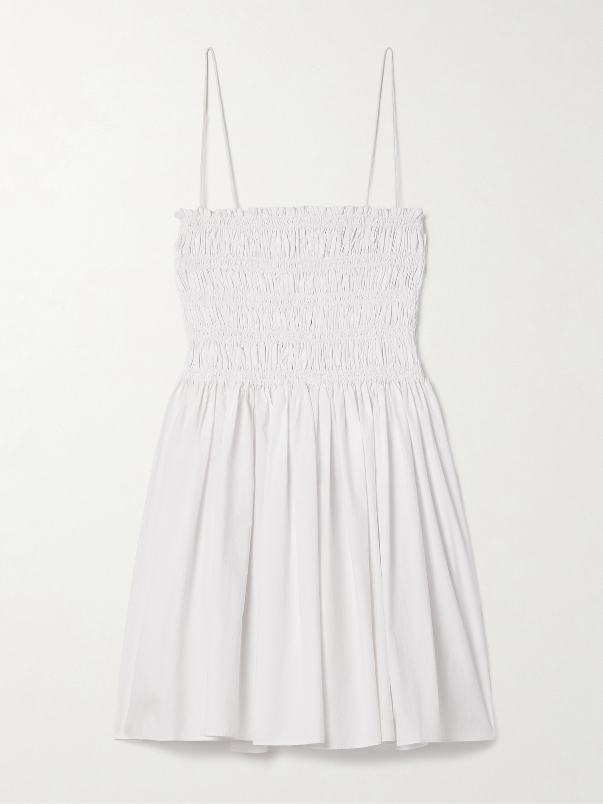 Matteau - + Net Sustain Shirred Organic Cotton-poplin Mini Dress - White