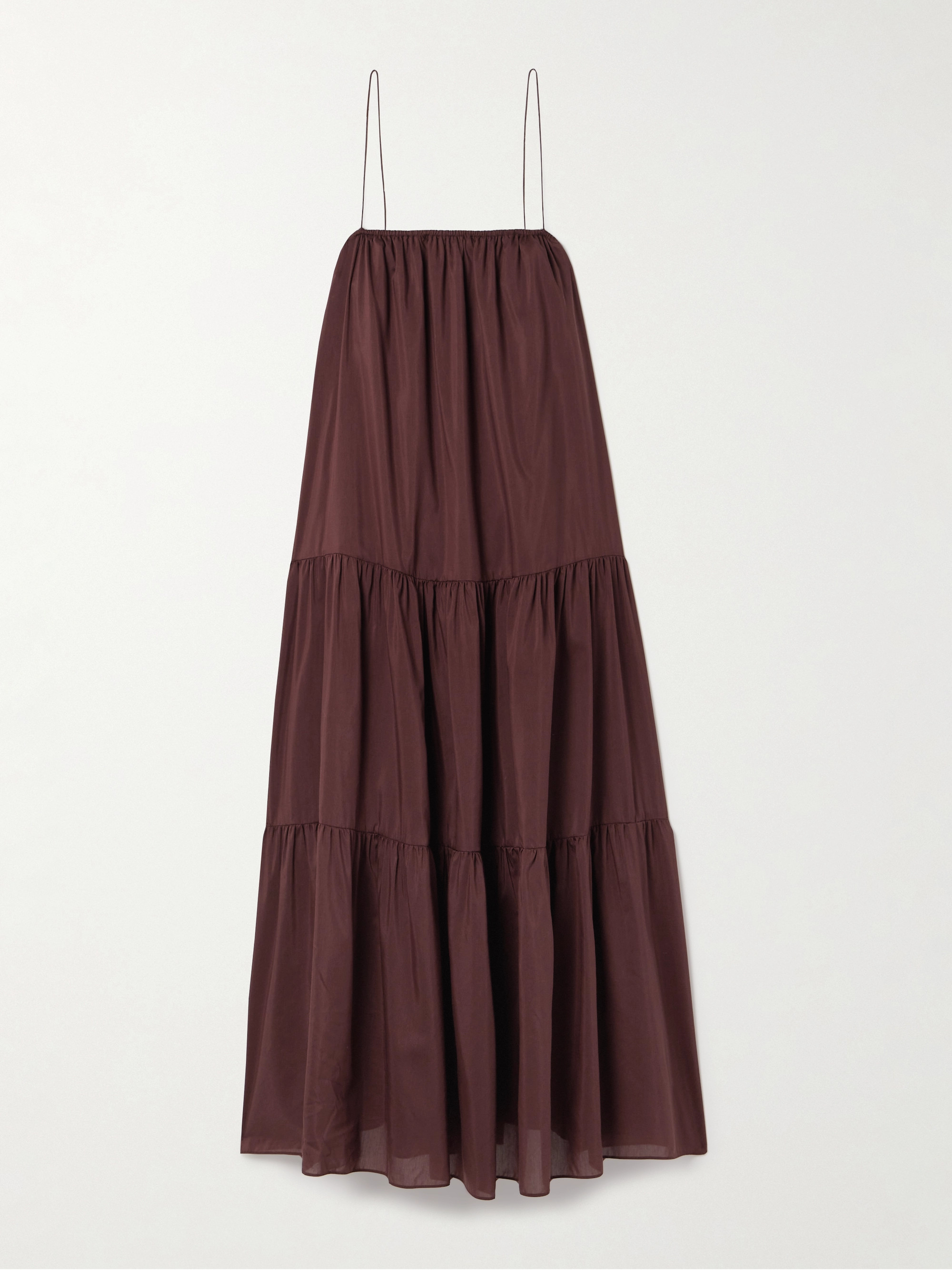 Matteau Tiered organic cotton and silk-blend midi dress thumbnail