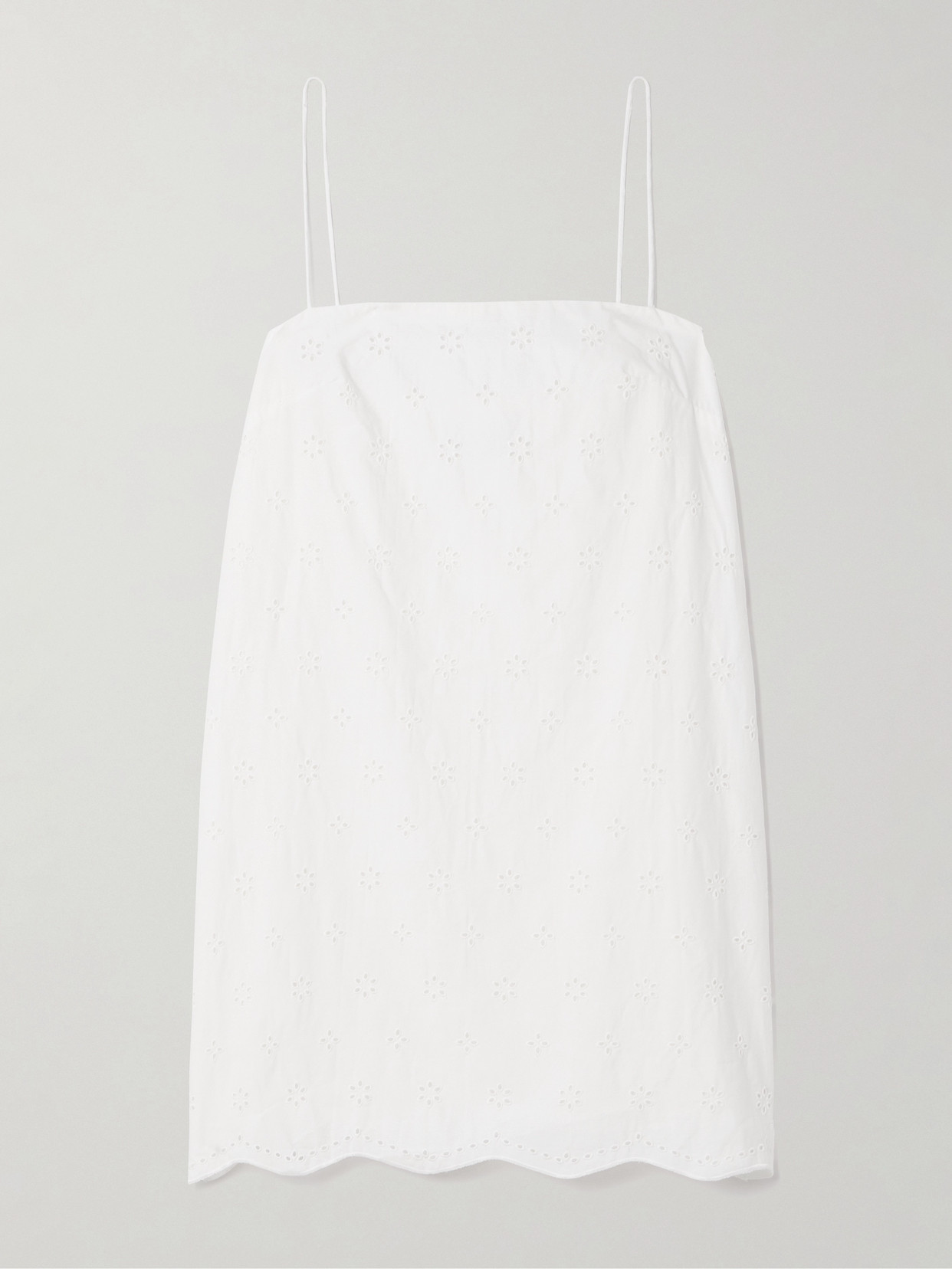 Matteau + Net Sustain Broderie Anglaise Organic Cotton Mini Dress In White