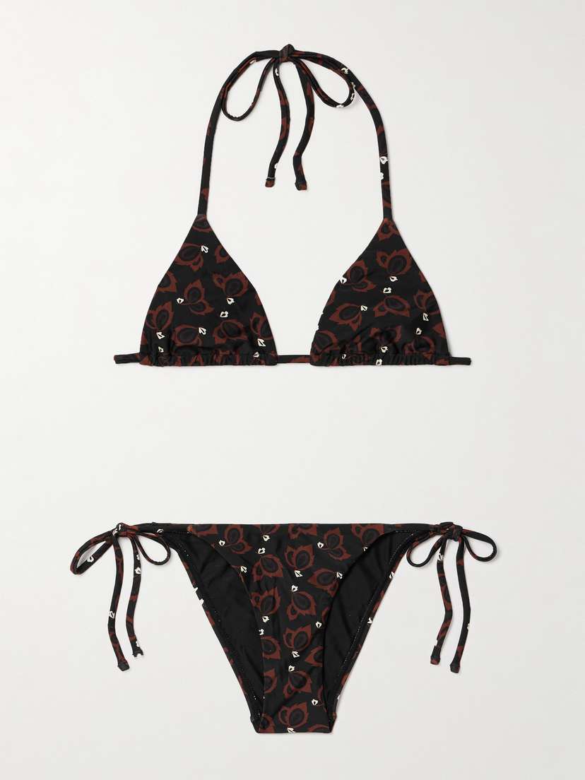 Matteau Floral-print Recycled Triangle Bikini
