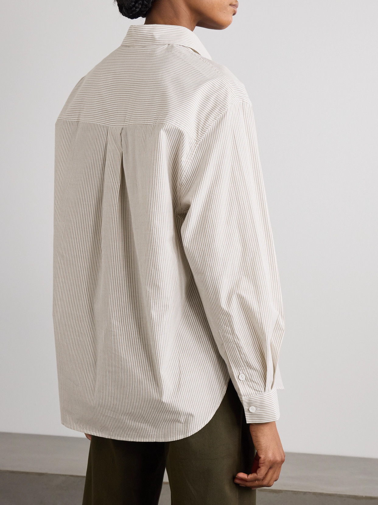 MATTEAU STRIPED ORGANIC COTTON-POPLIN SHIRT