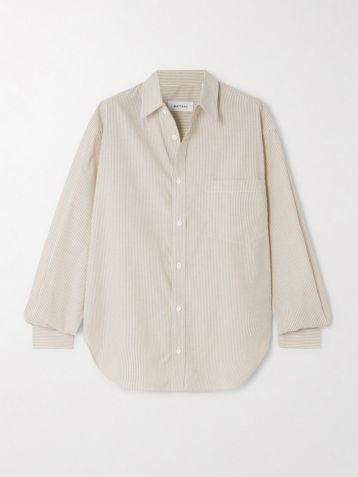 Matteau Striped Organic Cotton-poplin Shirt In White