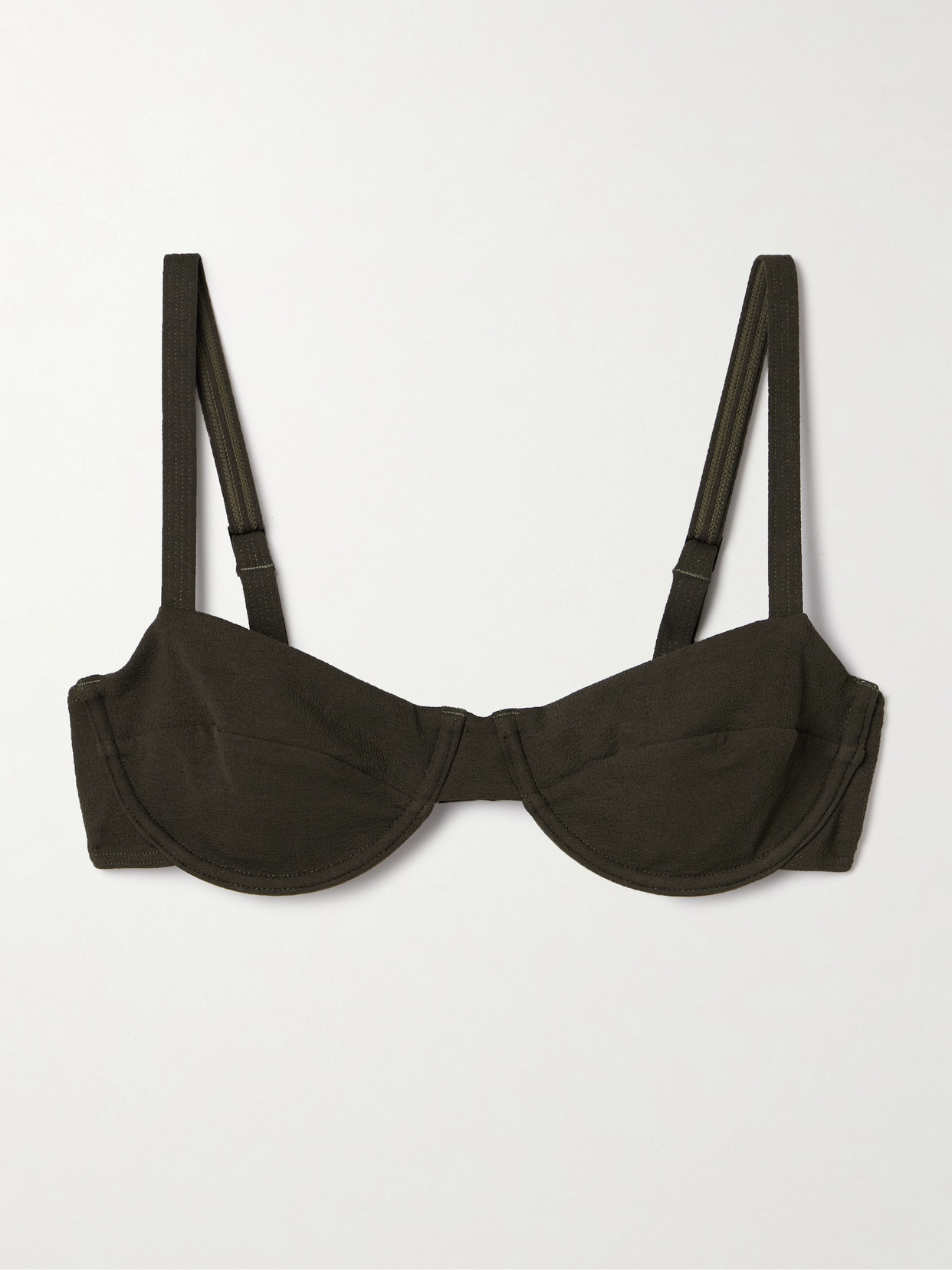 Matteau - Stretch Recycled-crepe Underwired Bikini Top - Green