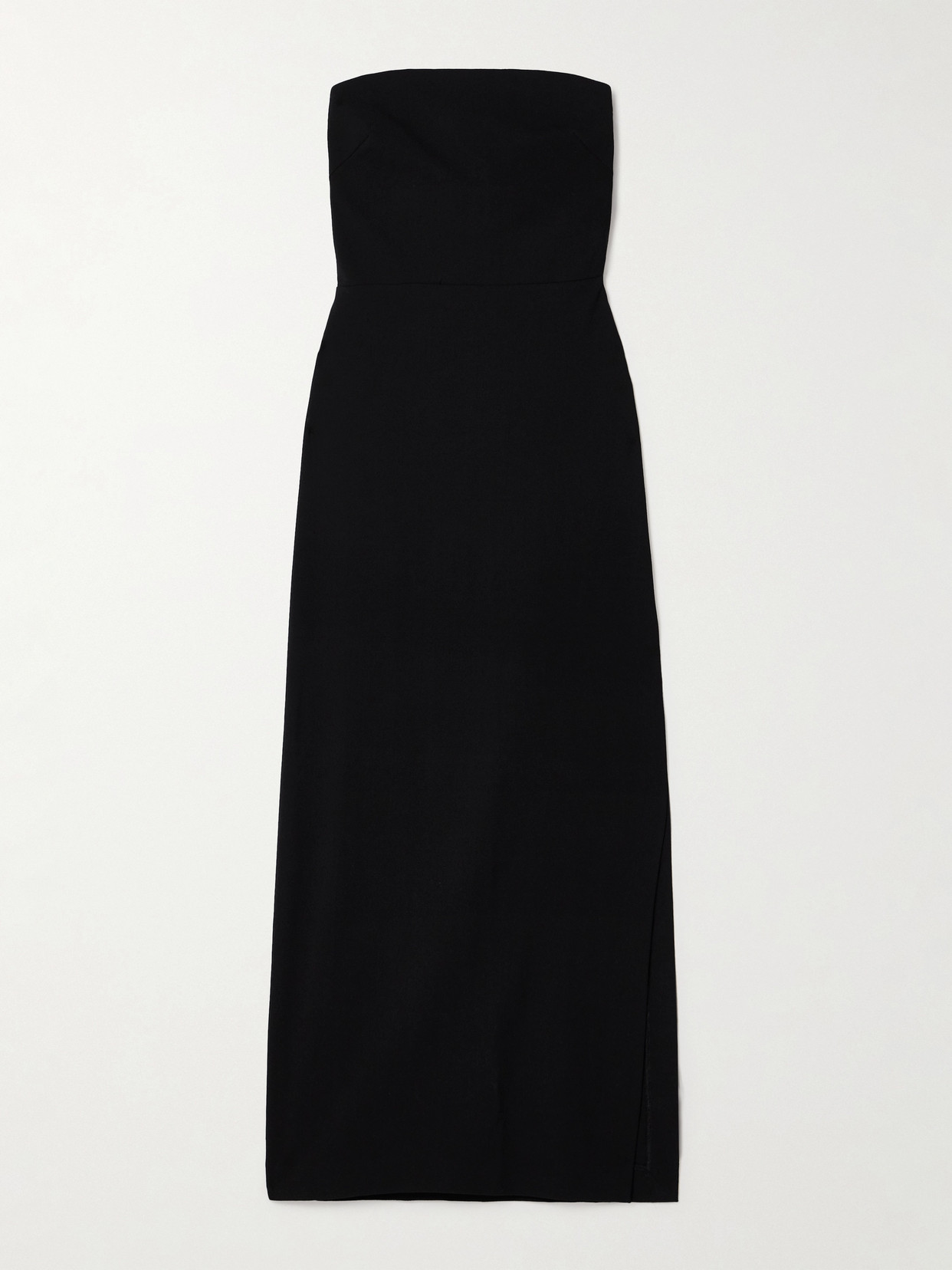 Matteau + Net Sustain Strapless Wool-blend Crepe Maxi Dress In Black