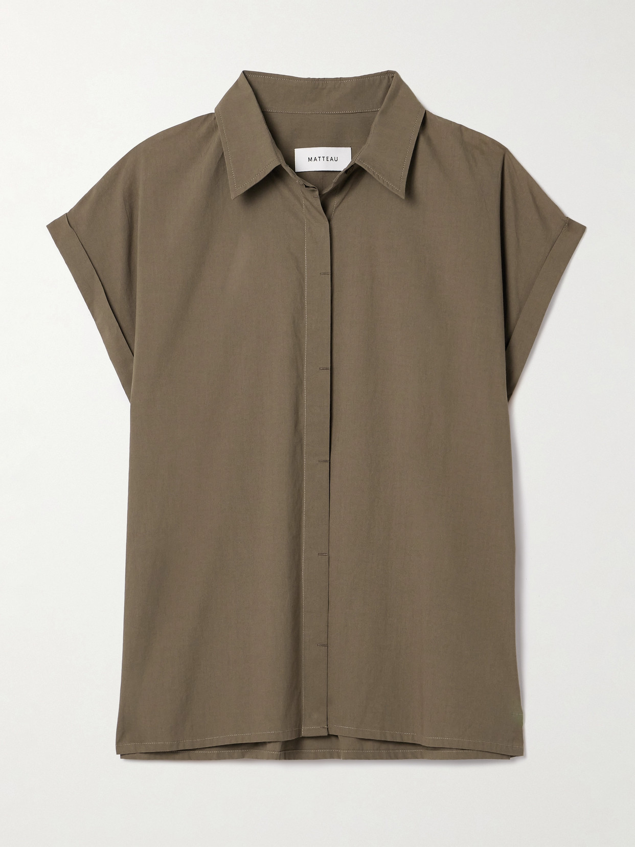 Matteau + Net Sustain Organic Cotton-poplin Shirt In Green