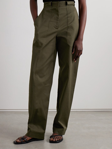 Matteau Organic cotton-blend twill straight-leg pants