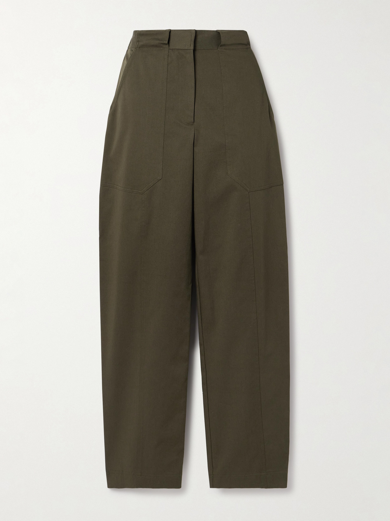 Matteau + Net Sustain Organic Cotton-blend Twill Straight-leg Pants In Green