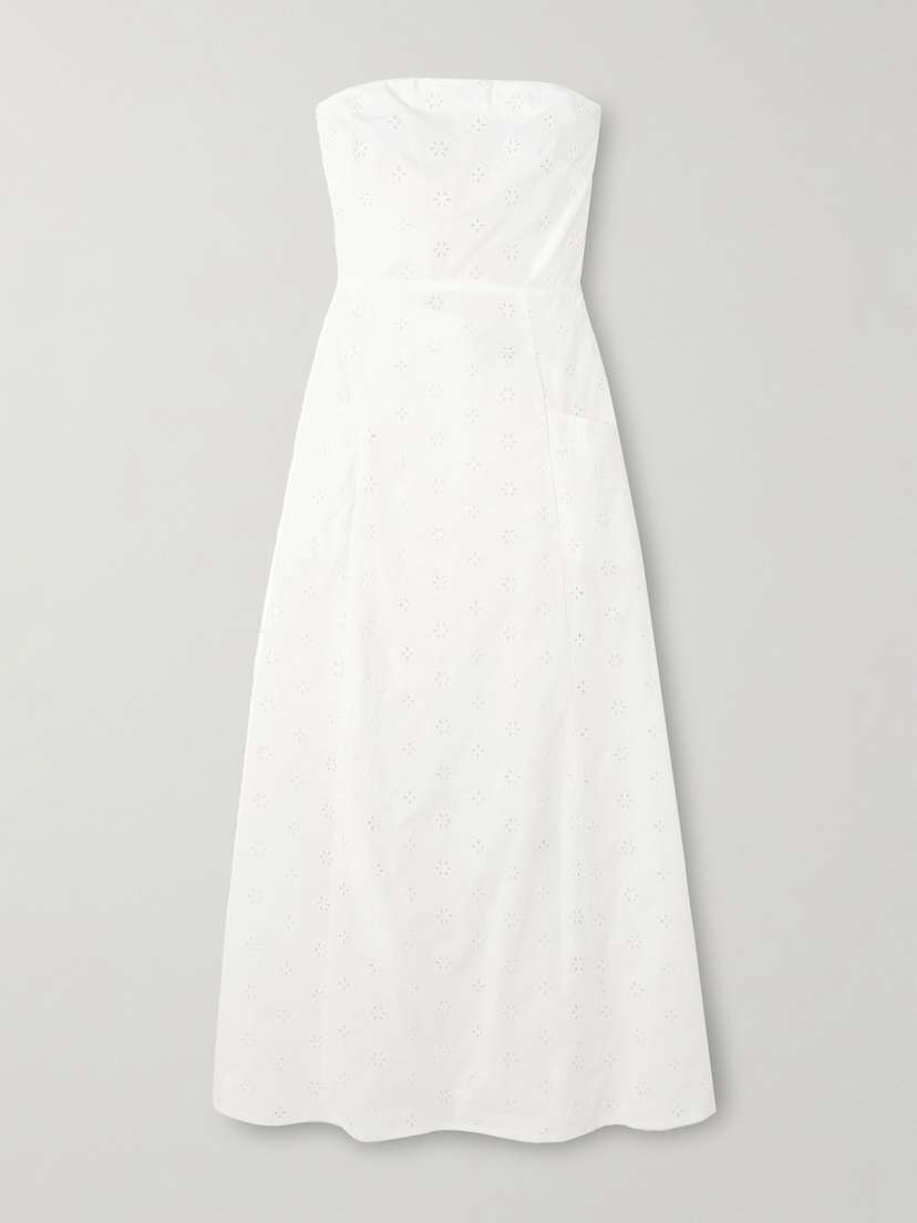 Matteau Stapless Bow-detailed Broderie Anglaise Organic Cotton Midi Dress
