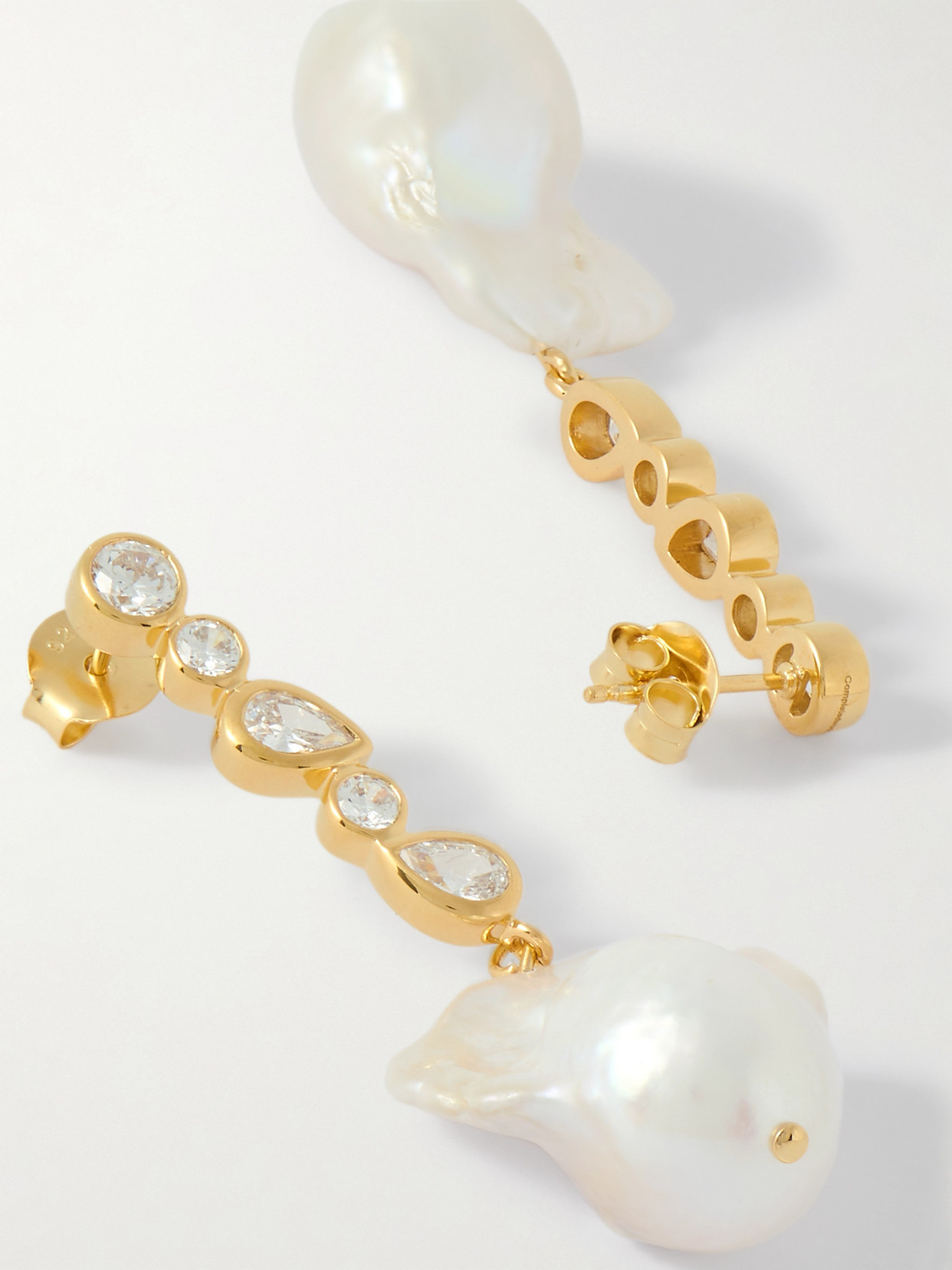 Completedworks Recycled Gold Vermeil, Pearl And Cubic Zirconia Earrings In White
