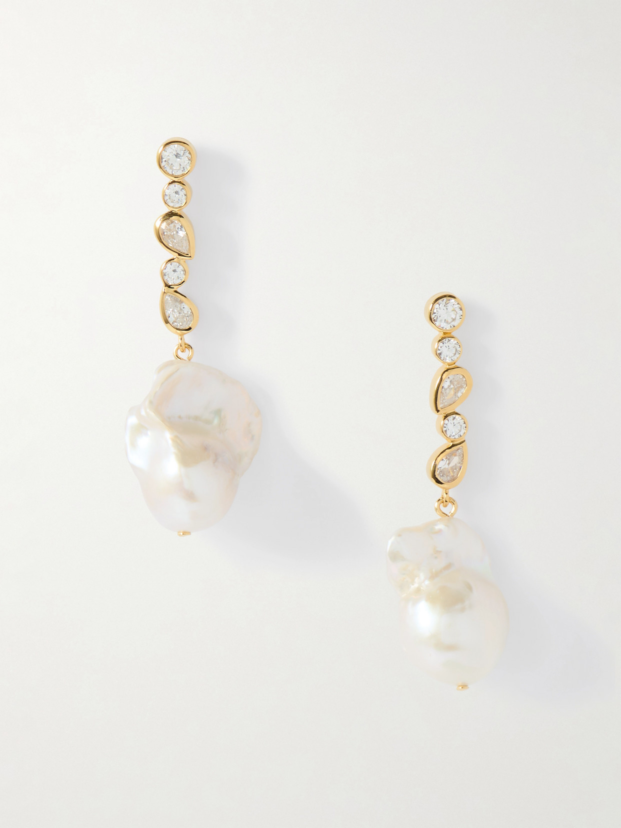 Completedworks Recycled Gold Vermeil, Pearl And Cubic Zirconia Earrings In White