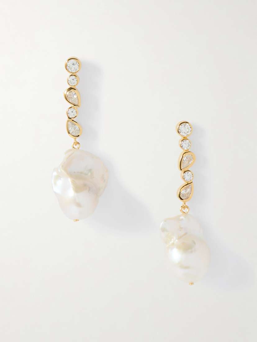 Completedworks Recycled Gold Vermeil, Pearl And Cubic Zirconia Earrings