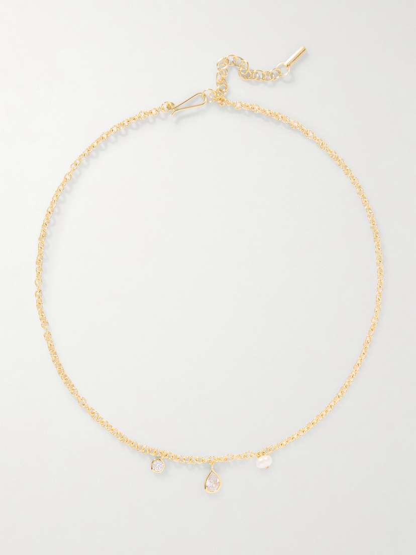 Completedworks Recycled Gold Vermeil, Pearl And Cubic Zirconia Necklace