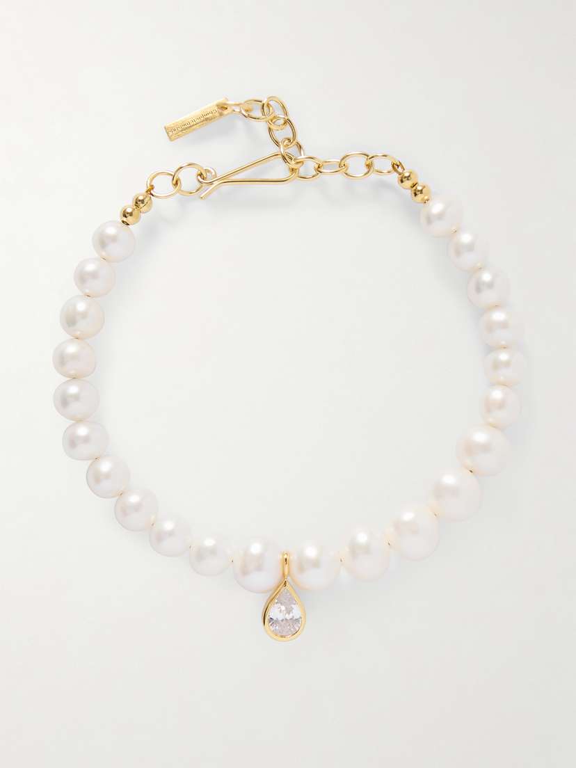Completedworks Recycled Gold Vermeil Pearl And Cubic Zirconia Bracelet