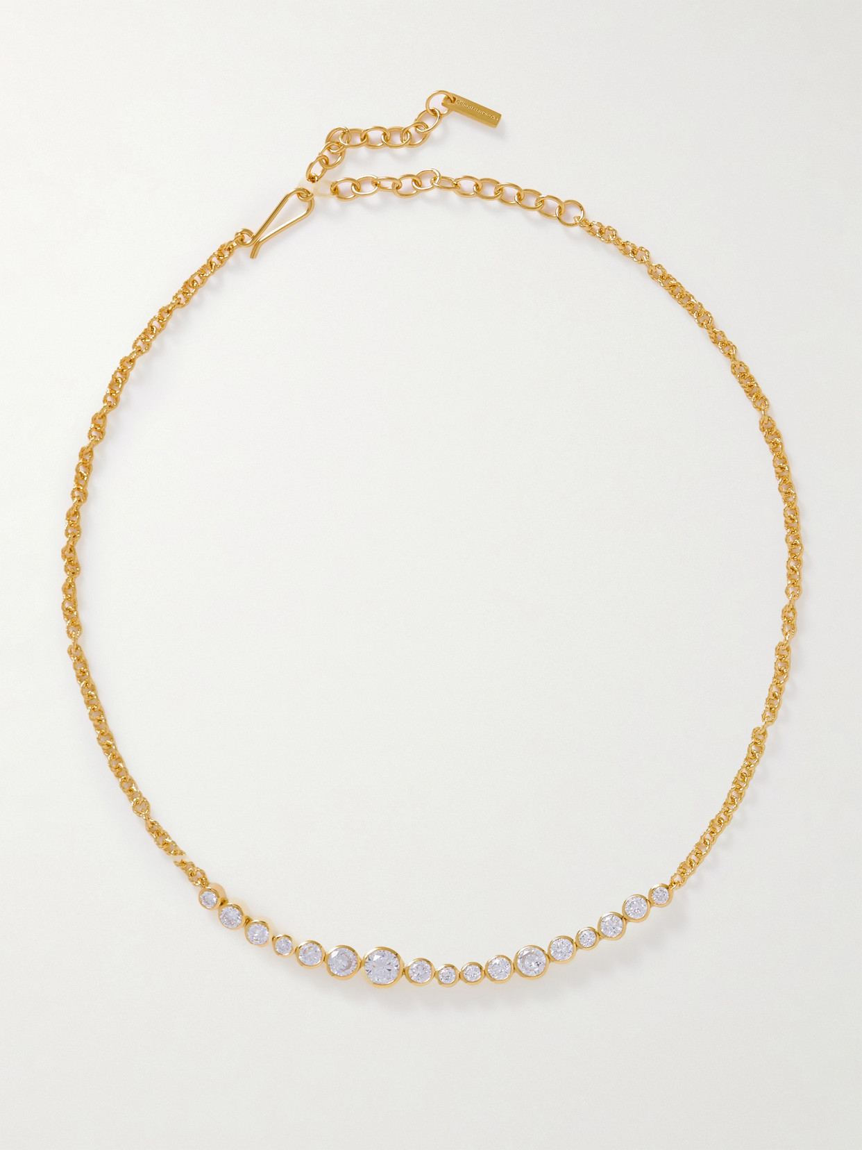 Completedworks Gold-plated Recycled Silver Cubic Zirconia Necklace In White