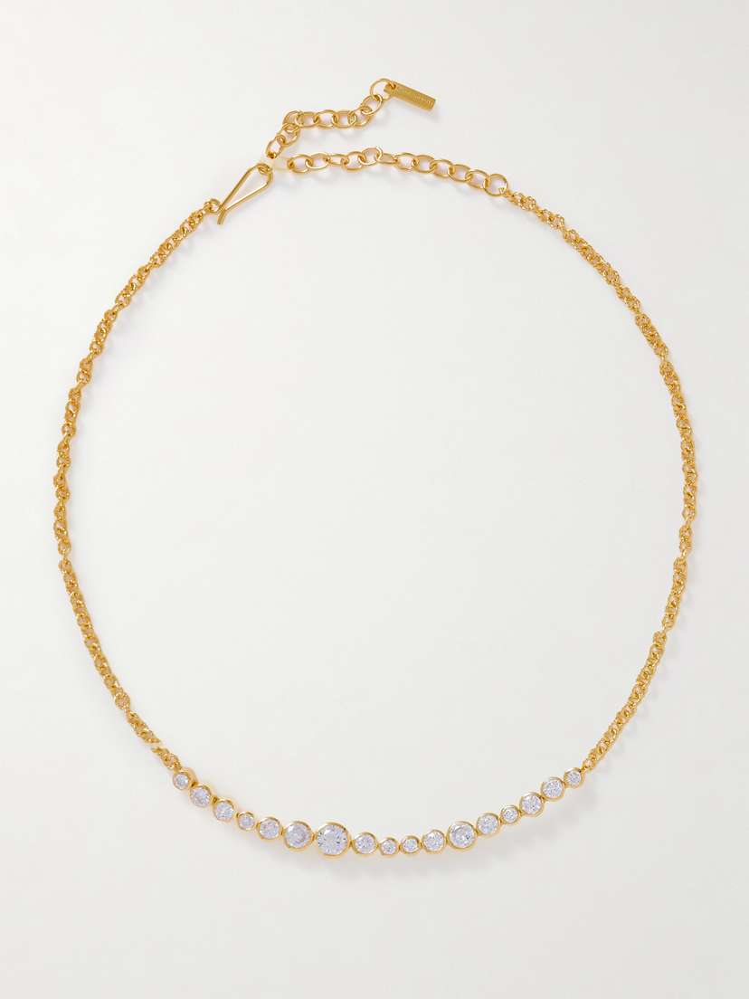 Completedworks Gold-plated Recycled Silver Cubic Zirconia Necklace