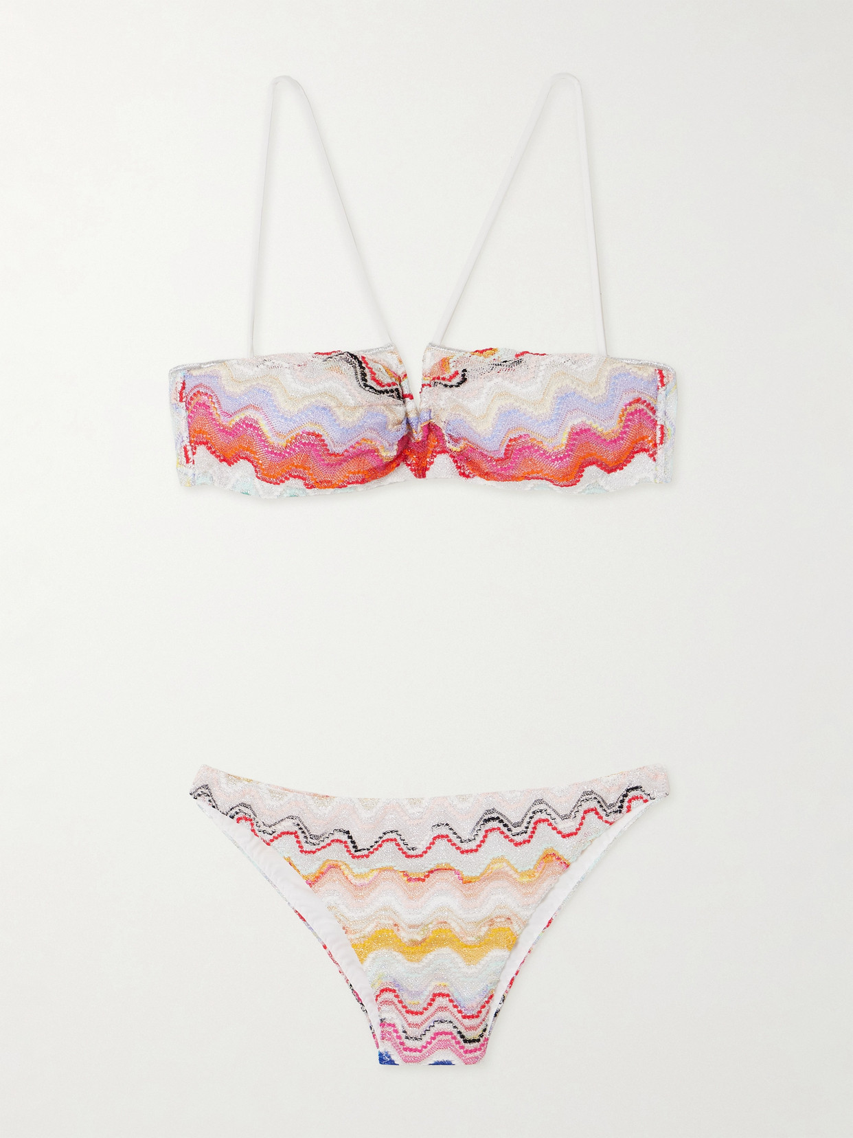 Missoni Mare Metallic Crochet-knit Triangle Halterneck Bikini In Multi