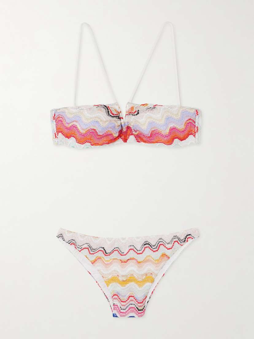 Missoni Mare Metallic Crochet-knit Triangle Halterneck Bikini